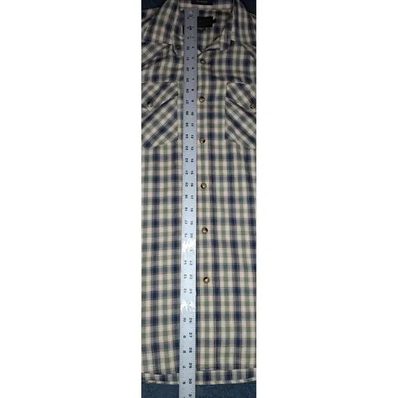 Pendleton Frontier Long Sleeve Snap Button Shirt Men's Small Blue/ Green - Picture 12 of 15
